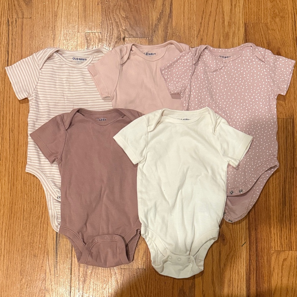 Old Navy Onesies - Pink and Cream Collection - 12-18M